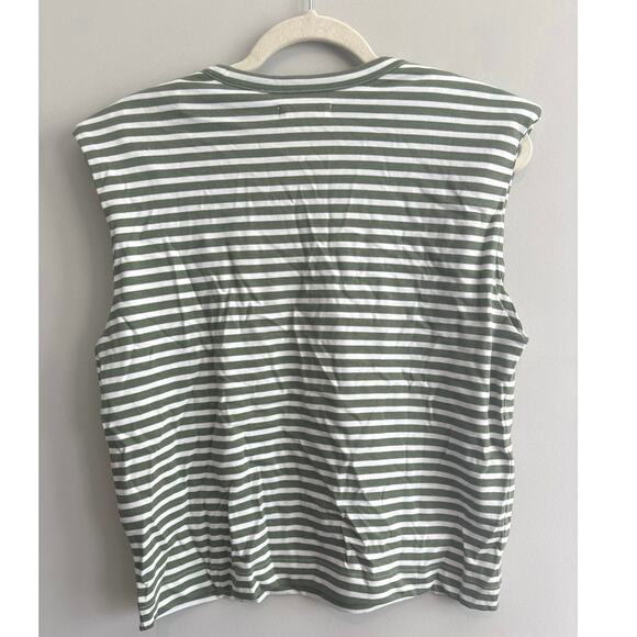 NWT Madewell Structured Muscle Tee In Faded Palm Stripe Size Medium - Picture 5 of 5